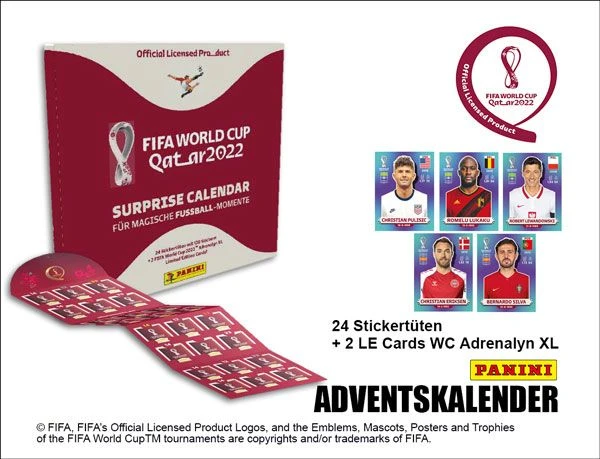 Panini 2022 FIFA World Cup Qatar Sticker Adventskalender Set (DE) 1 Panini 2022 FIFA World Cup Qatar Sticker Adventskalender Set (DE)